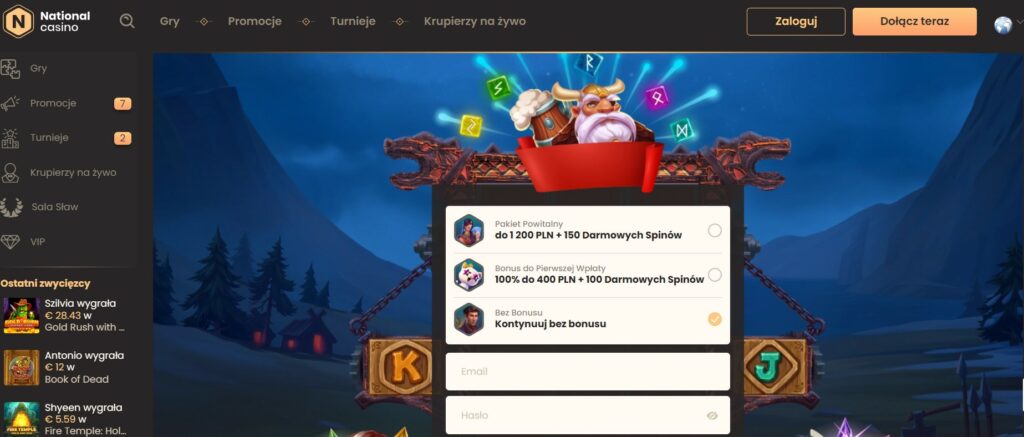 Jak zarejestrować się w kasynie online National Casino